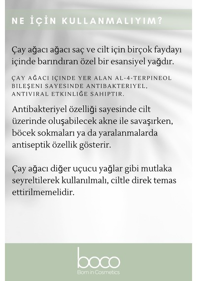Boco Born In Cosmetics Çay Ağacı Uçucu Yağı 10 ML