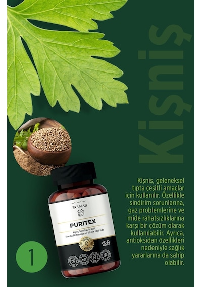 Erbatab Puritex Takviye Edici Gıda 60 Kapsül