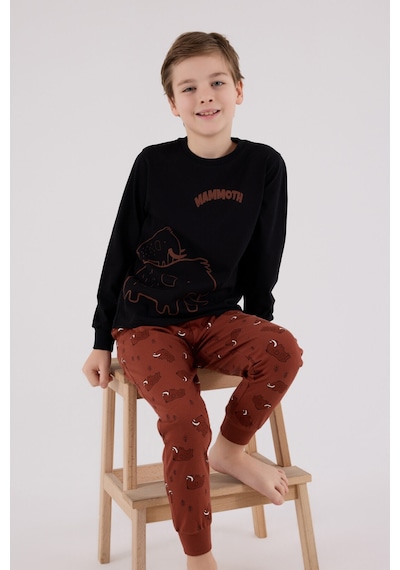 Rolypoly Erkek Çocuk Siyah Pijama Takımı Rp3666-c-v1