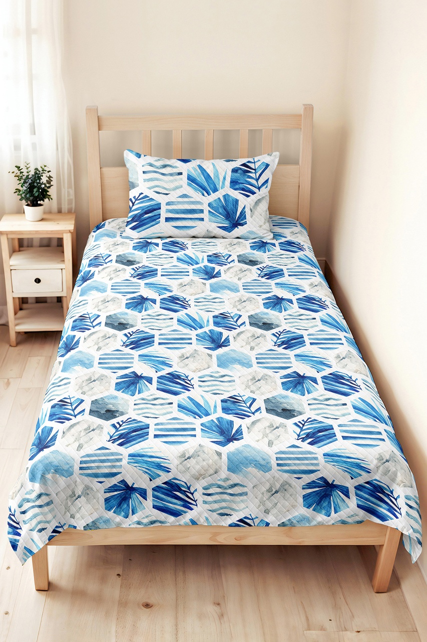 Mavi Tropikal Geometrik Genç Odası Tek Kişilik Pike Takımı - Marine 160x220 Cm Kapitone Yatak Örtüsü Dokulu Sis Gölgeliği Mavi Tropikal Geometrik Genç Odası Tek Kişilik Pike Takımı - Marine 160x220 Cm Kapitone Yatak Örtüsü Dokulu Sis Gölgeliği