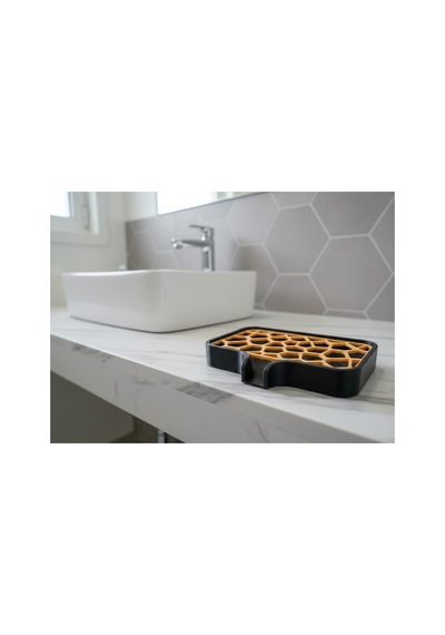 Buççin Online Mağaza Banyo Ve Mutfak İçin Dekoratif Sabun Tutucu - Modern Voronoi Tasarım İki Parçalı Sabunluk Plastik Si Çok Renkli