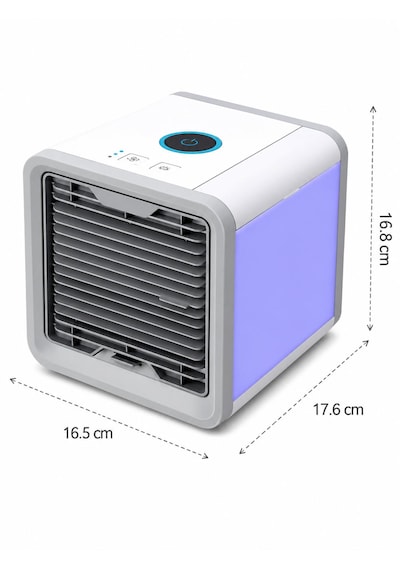 Taşınabilir Mini Klima 7 Led Işıklı Ev Ofis Oto Portatif Buharlı Hava Soğutucu Klima Vantilatör Pervane Mini Fan Su Ekle Özellikli E Kademeli Hız Havalandırma 1.25 Mm