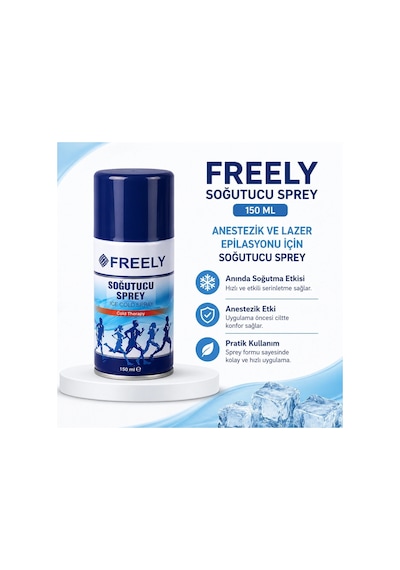 Freely Soğutucu Sprey 150 Ml, Anestezik Ve Lazer Epilasyonu İçin Soğutucu Sprey 3 Adet