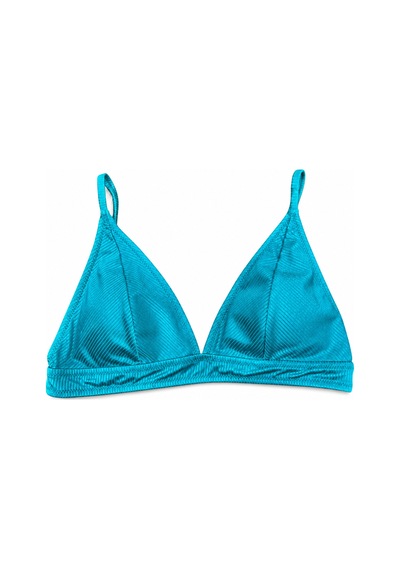 Büyük Beden Geniş Üçgen Kesim Ayarlanabilir Askılı Kadın Bikini Üst Yeşil
