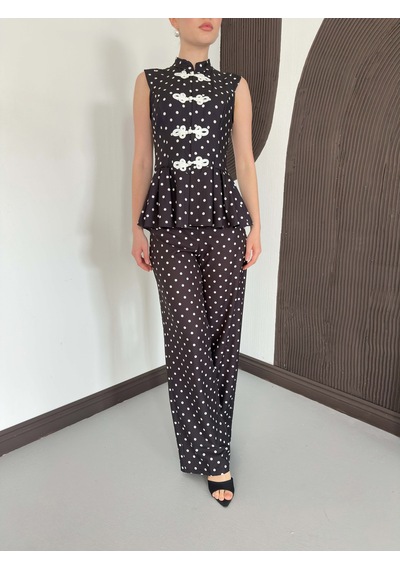 Verymoda Puantiyeli Pantolon D3075 Siyah