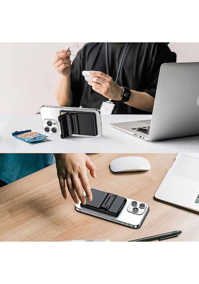 Sade Tasarımlı 2 Hazneli Pu Magnetik Standlı Kartlık Crd-05