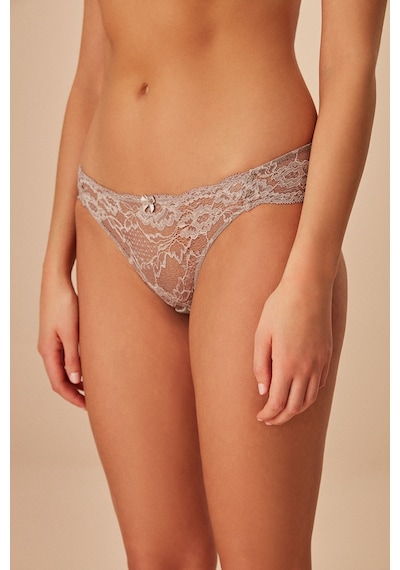 Suwen Lacy Soft Dantelli Külot Sw8375100 Vizon