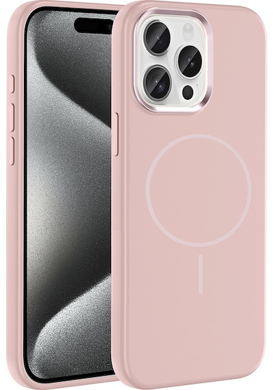 Apple Uyumlu iPhone 15 Pro Max Kılıf M-safe Şarj Özellikli Metal Kamera Çerçeveli Mkst Edi Silikon Kapak - Siyah Siyah