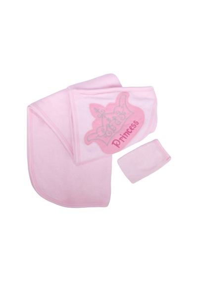 Pembe Princess Taçlı Havlu Lif Set Çok Renkli