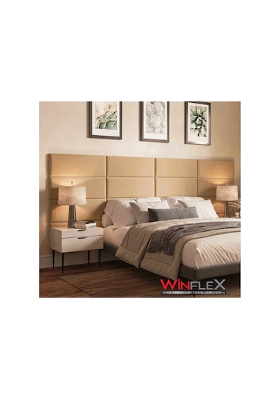 Winflex 25x50cm Dikdörtgen Kumaş Kaplı Akustik Panel- 1 Adet Krem