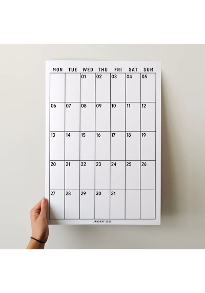 2027 Aylık Planlayıcı Duvar Takvimi, 33x48 Cm & A4 Takvim, 12 Ay Poster Takvim, Organizer Takvim