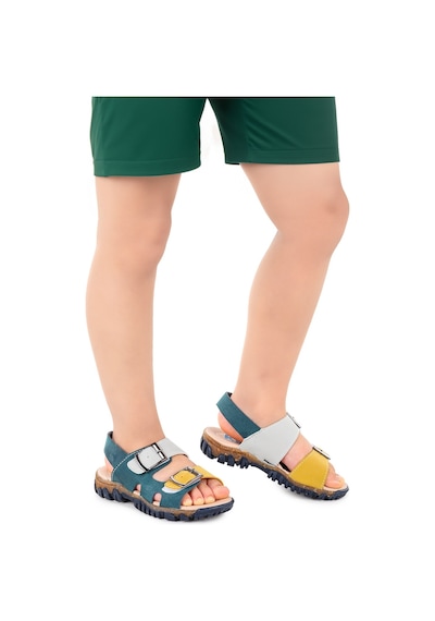 Kiko Kids Erkek Çocuk Sandalet Arz 2359 Petrol - Sarı