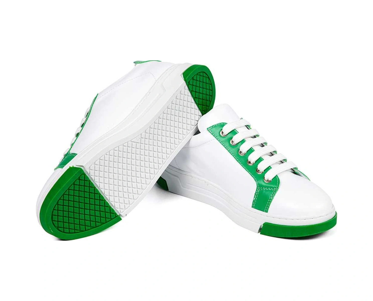 Bestello Bağcıklı Termoplastik Sneaker 101-232155-03 Kadın Ayakkabı Beyaz-yesıl
