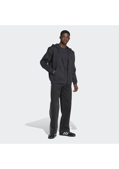 Adidas Jw8367 Baggy Fz Hoodıe Erkek Sweatshirt Siyah