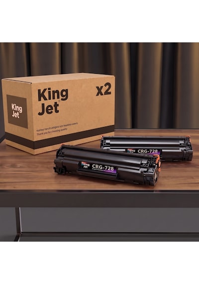Kingjet Canon Uyumlu  Crg-728 Standart Kapasiteli 2'li Paket Çipli Uyumlu  Toner Mf-4880dw
