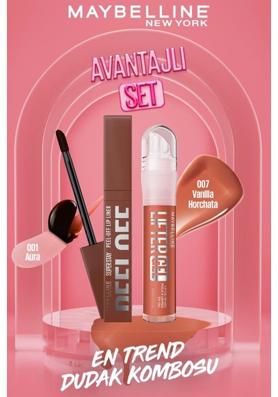 Super Stay Dudak Tinti Peel Off 001 Aura&lifter Gel Dudak Parlatıcı 007 Vanilla Horchata Dudak Kombo pktpeeloffliftergel1-11362 01 Aura+007 Vanilla Horchata