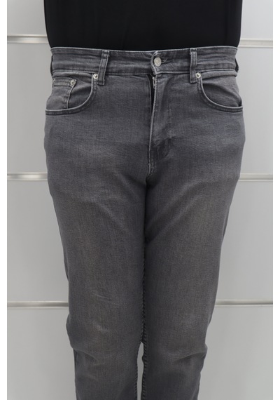 Denim Cartel Dmctekstil Erkek 951 Gri Yüksek Bel Rahat Kesim Boru Paça Jean Pantolon