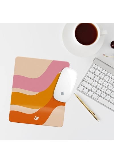 Turuncu Renkli Bilek Destekli Dikdörtgen Mouse Pad Mouse Altlık Mousepad