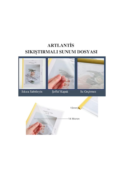 A-4 5'Lİ Yandan Sürgülü Sıkıştırmalı Dosya 1 Paket Artlantis A4 5