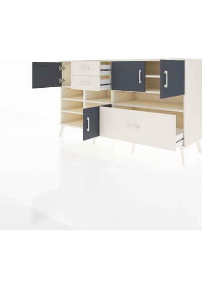Kronos Konsol 7 Raflı 3 Çekmeceli 4 Kapaklı 176x59x99 Aytaşı-antr Aytaşı-antrasit/aytaşı