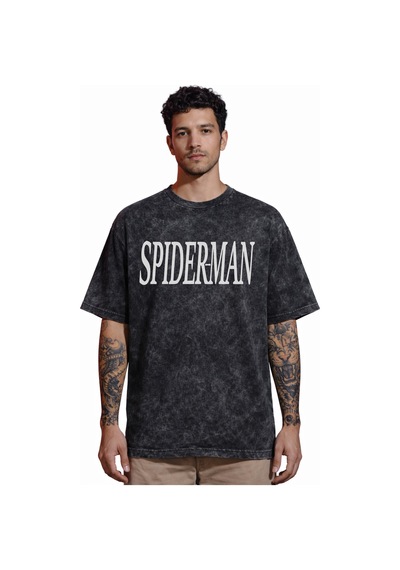 Spider-man Örümcek Adam Rock Metal Müzik Grubu Sırt Baskılı Unise Siyah