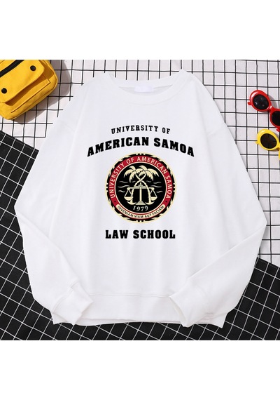 Startmore Startmorebasit Moda Kazaklar Amerikan Samoa Üniversitesi Hukuk Okul Baskı Hoody Yumuşak Polar Ka Beyaz