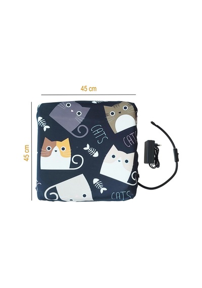 Kedi Minderi Isıtmalı Model 45x45cm 16v Adaptörlü Su Geçirmez
