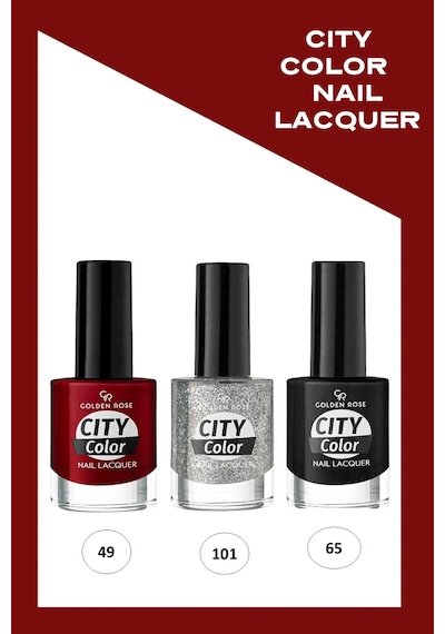 Golden Rose City Color Nail Lacquer 3'lü Oje Seti No:49-101-65 49-101-65