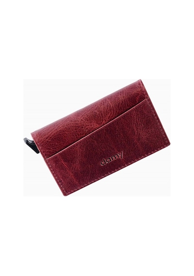 Damy Hakiki Deri Unisex Mekanizmalı Kartlık 611Cr - Bordo Bordo