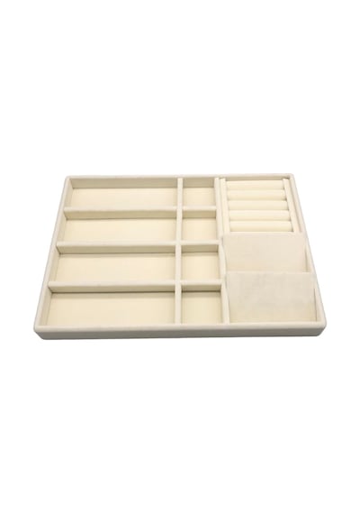 Helsinki Model Süet Kaplama Krem Renk 24/34 Cm Takı Sergileme Standı