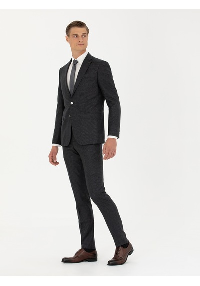 Cacharel Antrasit Slim Fit Yün Takım Elbise Gri