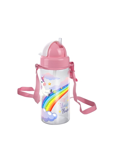 Emilahome Glossa Desenli Kaydır Kapak Pipetli Çocuk Suluğu 400 Ml Pembe - 868440212 Pembe