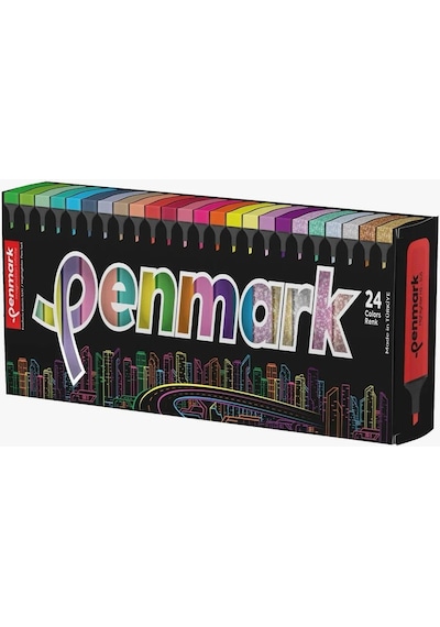 Penmark Masaüstü Stantlı 24 Adet Fosforlu Kalem-penmark-6sim-6pastel-6neon-6tropik Diğer
