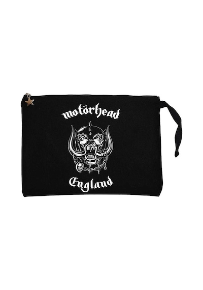 Motörhead England Siyah Clutch Astarlı Cüzdan / El Çantası Siyah
