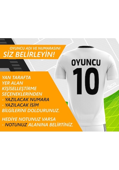 Acr Giyim Kişiye Özel Futbol Forması - Dizayn : Siyah & Beyaz 19 Beyaz - Siyah