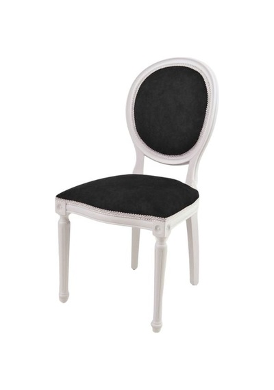 Madalyon Ahşap Klasik Sandalye Beyaz - Siyah