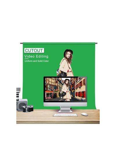 150x200 Cm Chromakey Green Screen Greenbox Yeşil Fon Perde Ve 4 Adet Fon Mandalı