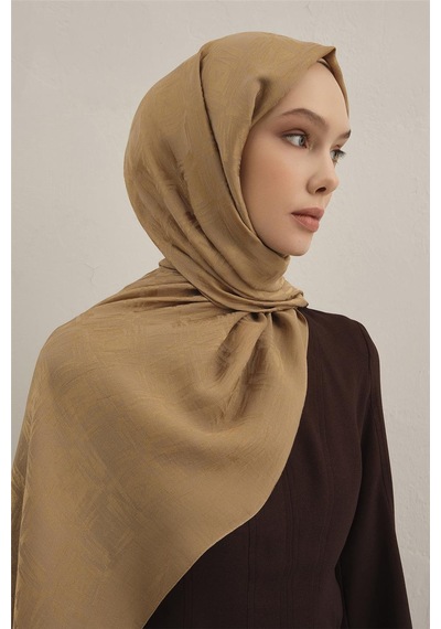 Armine Lyocell Naia Kare Monogram Şal 6 70 Camel