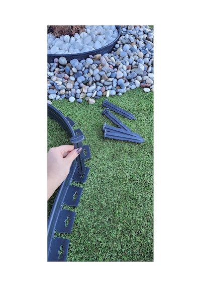 Garden Moda Çim Ayırıcı 25 Metre Siyah Çim Sınırlayıcı Taş Toprak Ayıracı Çim Ayracı Çim Ayırıcı Bariy 98 x 98
