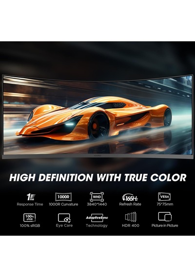 Kooruı Monitör 34e6uc 34 İnç, 165hz/, Uwqhd, 3440 1440, 1ms, Adaptive Sync, Monitörler, Gamin