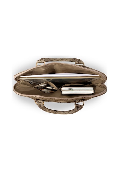Guess  Lisanslı Üçgen Logolu Omuz Askılı 15 İnç Laptop Çantası Kahverengi