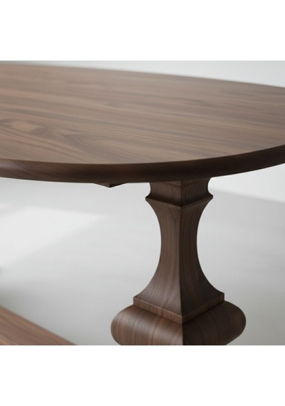 Orleans Fransız Still Oval Ahşap Yemek Masası 90x180 Ceviz