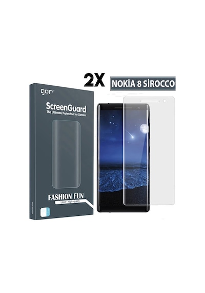 Gor Nokia 8 Sirocco 3d Kavisli Full Darbe Emici Ekran Koruyucu 2 Adet Set- 5775