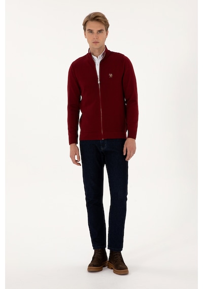 U.s. Polo Assn. Erkek Bordo Hırka Triko 50307800-vr014 Bordo