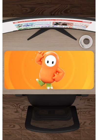Fall Guys Kaymaz Dikişli Kauçuk Oyuncu Mousepad V2 - 70x30 Xl Gaming Mouse Pad Fare Altlığı