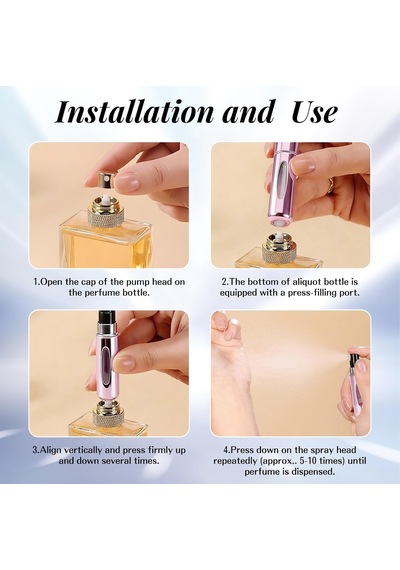 4 Adet 5 Ml Parfüm Spreyi, Doldurulabilir, Boş Seyahat Parfümü, Mini Taşınabilir Sprey Şişesi,