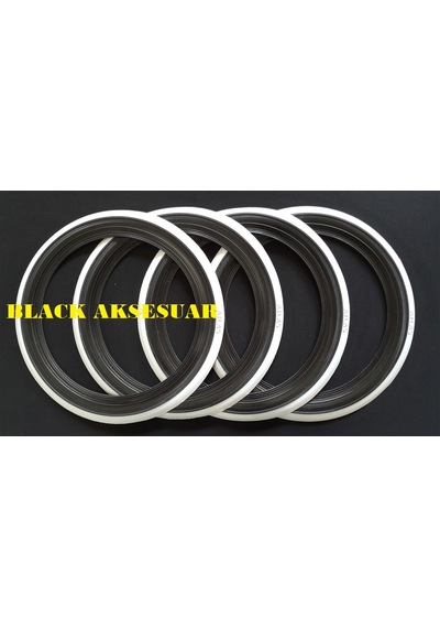 Atlas Oto Lastik Yanağı 16 Jant Siyah&Beyaz Renk 4 Adet