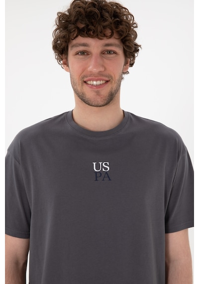 U.S. Polo Assn. Erkek Comfort Fit Bisiklet Yaka Antrasit Tişört 50306450-VR006