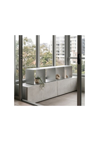 Node 4'lü Modüler Metal Tezgah Üstü Mutfak Rafı Ve Konsol Düzenleyici Stand 33x33 Cm Gümüş - 943953504 Gümüş
