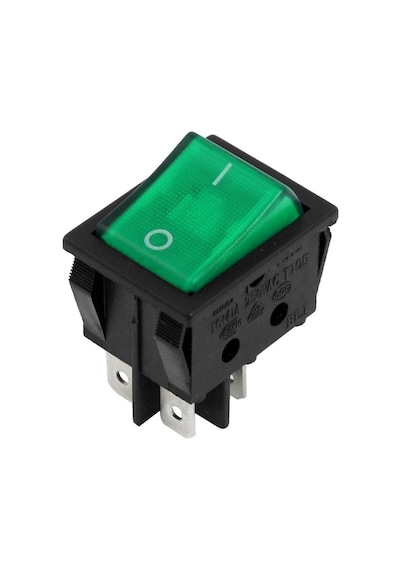Tekli Soba Anahtarı Geniş Işıklı 4 Bacaklı Yeşil Renk 20X25 MM
